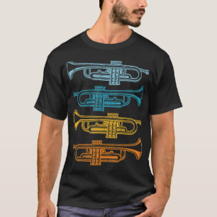 レトロトランペットジャズミュージックトランペット奏者, トランペットプレーヤー Tシャツ