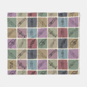 レトロトランペットラバーブランケットヴィンテージトランペットスロー フリースブランケット (正面(横))