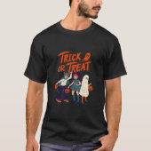 レトロトリックまたはトリートキッズハロウィンシャツ Tシャツ (正面)