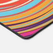 レトロトリップ（幻覚体験）のようなカラフルドッグ写真ユニーク デスクマット (コーナー)