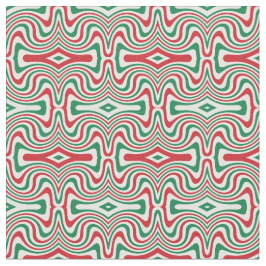 レトロトリップ（幻覚体験）のような溝状の波状クリスマスパターン ファブリック