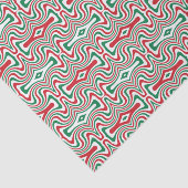 レトロトリップ(幻覚体験)のような溝状の波状クリスマスパターン 薄葉紙 (詳細)