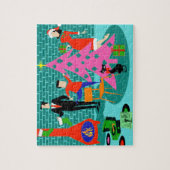 レトロトリミングザクリスマスツリーパズル ジグソーパズル (縦)