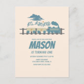 レトロトレインキッズバースデーパーティーアーシー ポストカード (正面)