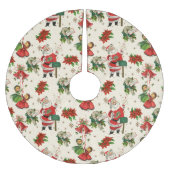 レトロトレジャーズ クリスマス ラッピングペーパー ブラッシュドポリエステルツリースカート (正面)