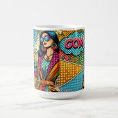 レトロトレンディーイラストレーションポップ・アートのスタイル コーヒーマグカップ (中央)