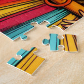 レトロトレンディーイラストレーションポップ・アートのスタイル ジグソーパズル (側面)