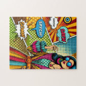 レトロトレンディーイラストレーションポップ・アートのスタイル ジグソーパズル (横)