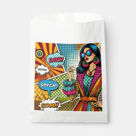 レトロトレンディーイラストレーションポップ・アートのスタイル フェイバーバッグ (正面)