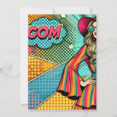 レトロトレンディーイラストレーションポップ・アートのスタイル 招待状 (裏面)