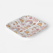 レトロトレンディーキュートハロウィンエレメンツ幽霊パンプキン ペーパープレート (傾斜あり)