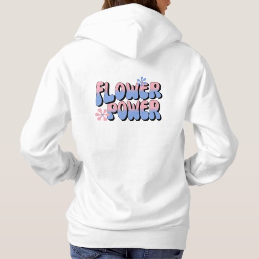 レトロトレンディーヒッパイバブル文字特大フード付きスウェットシャツ パーカ (裏面)