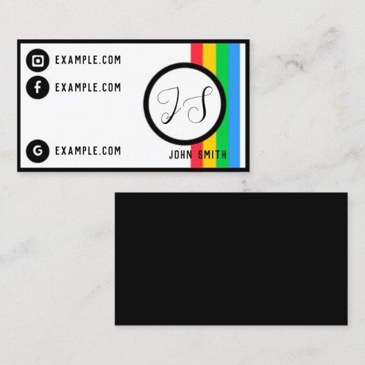 レトロトレンディーミニマルカラフル名刺 名刺 (正面/裏面)