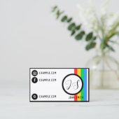 レトロトレンディーミニマルカラフル名刺 名刺 (スタンド正面)