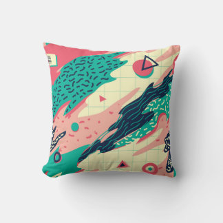 レトロトレンディーメンフィス壁紙 クッション