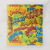 レトロトレンディー漫画ブックの音声バブル プレイスカード (内部開封)