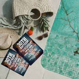 レトロトレンディー30th誕生日 招待状