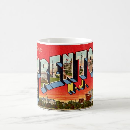 レトロトレントンNJポストカード コーヒーマグカップ (中央)