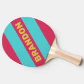 レトロトロピカルはっきりしたブストライプリズの名前 卓球ラケット (横)