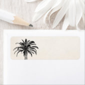 レトロトロピカルアイランドパームツリーインブラック&ホワイト ラベル (インサイチュ)