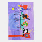 レトロトロピカルカクテルパーティーキッチンタオル キッチンタオル (縦)