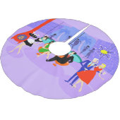 レトロトロピカルカクテルパーティークリスマスツリースカート ブラッシュドポリエステルツリースカート (アングル)