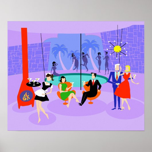 レトロトロピカルカクテルパーティーポスター ポスター (正面)
