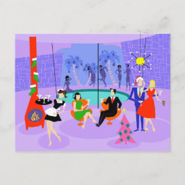 レトロトロピカルクリスマスパーティーはがき シーズンポストカード