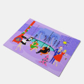 レトロトロピカルクリスマスパーティードアマット ドアマット (アングル)