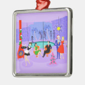 レトロトロピカルクリスマスパーティーホリデーオーナメント メタルオーナメント (左)