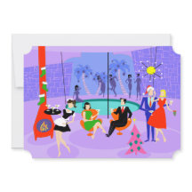 レトロトロピカルクリスマスパーティーホリデー招待状