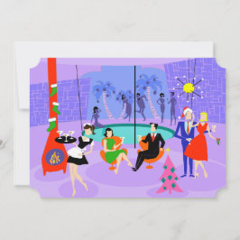 レトロトロピカルクリスマスパーティーホリデー招待状 招待状