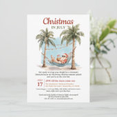 レトロトロピカルサンタハンモッククリスマス7月 招待状 (スタンド正面)