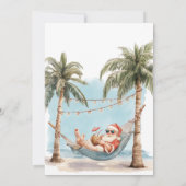 レトロトロピカルサンタハンモッククリスマス7月 招待状 (裏面)
