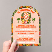 レトロトロピカルシトラスピックボールブライダルシャワー アクリル招待状 (インサイチュ (ポータブル))