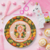 レトロトロピカルシトラスピックボールブライダルシャワー ペーパープレート (パーティー)