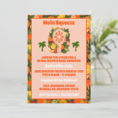 レトロトロピカルシトラスピックボールブライダルシャワー 招待状 (スタンド正面)