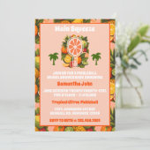 レトロトロピカルシトラスピックボールブライダルシャワー 招待状 (スタンド正面)