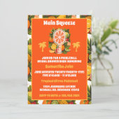 レトロトロピカルシトラスピックボールブライダルシャワー 招待状 (スタンド正面)