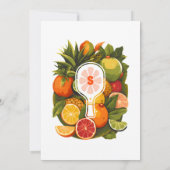 レトロトロピカルシトラスピックボールブライダルシャワー 招待状 (裏面)