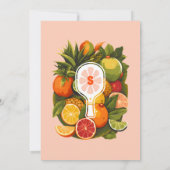 レトロトロピカルシトラスピックボールブライダルシャワー 招待状 (裏面)