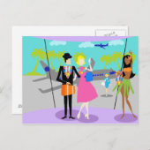 レトロトロピカルバケーションハガキ ポストカード (正面/裏面)