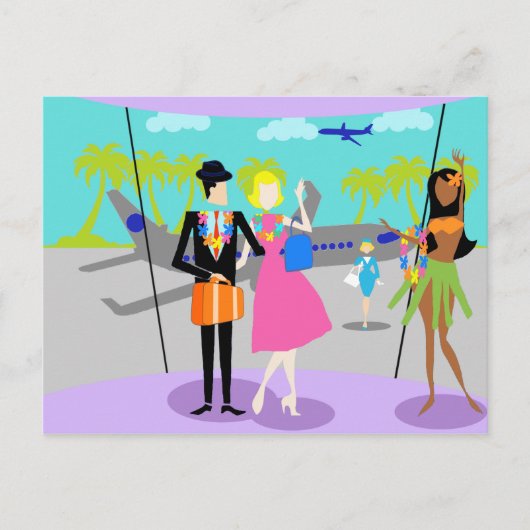 レトロトロピカルバケーションハガキ ポストカード (正面)