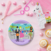 レトロトロピカルバケーション紙プレート ペーパープレート (パーティー)