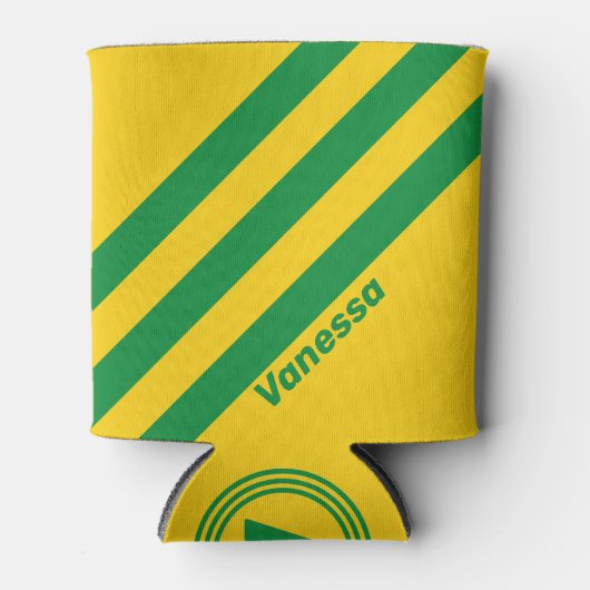 レトロトロピカルバナナストライプ三つの名前 缶クーラー (正面)