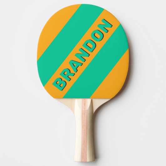 レトロトロピカルパはっきりしたンストライプチの名前 卓球ラケット (正面)