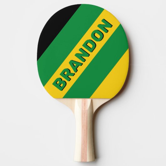 レトロトロピカルパはっきりしたームストライプの（名前） 卓球ラケット (裏面)