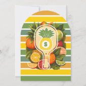 レトロトロピカルパイナップルピックボールブライダルシャワー 招待状 (裏面)