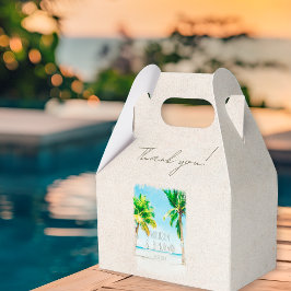 レトロトロピカルパム結婚ツリーズサンキューギフトボックス フェイバーボックス