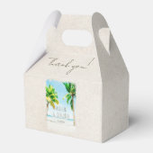 レトロトロピカルパム結婚ツリーズサンキューギフトボックス フェイバーボックス (正面サイド)